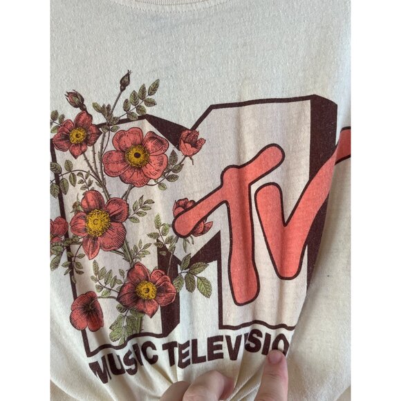 M TV Flower Tie Short Sleeve Sz L - Picture 4 of 6